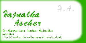 hajnalka ascher business card